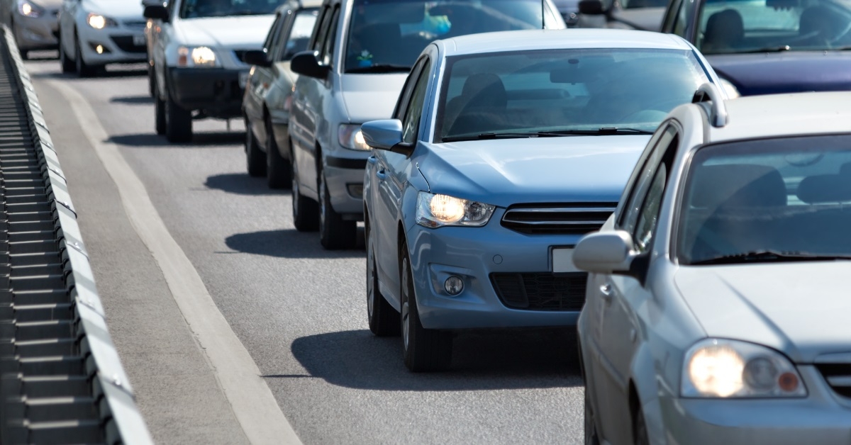 cars in traffic on sunny day