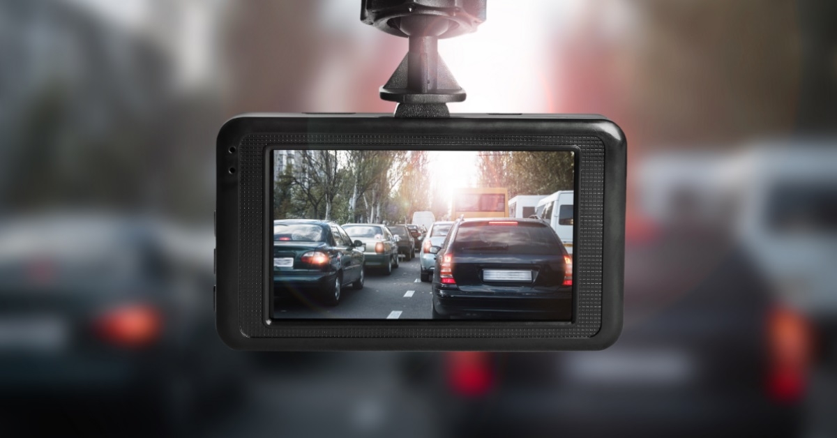 dashboard camera mounted in car