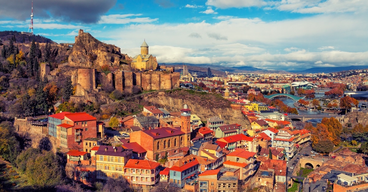 panoramic view of Tbilisi at sunset