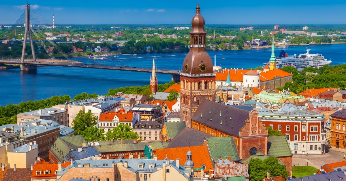 saint peters church on riga city