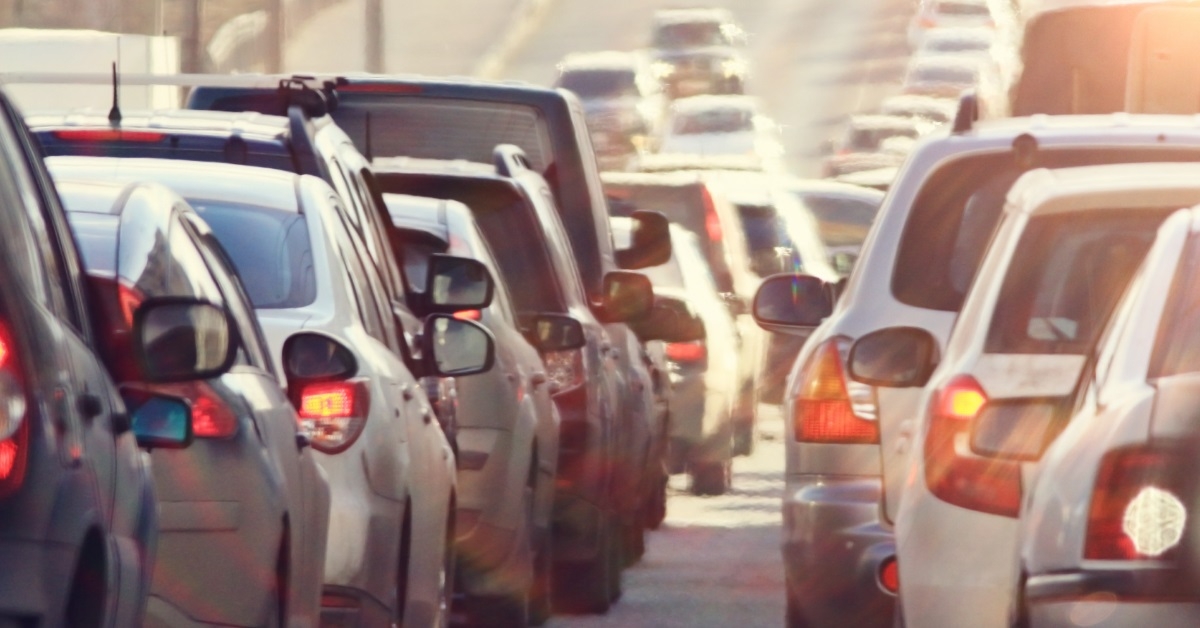 city with jam packed traffic