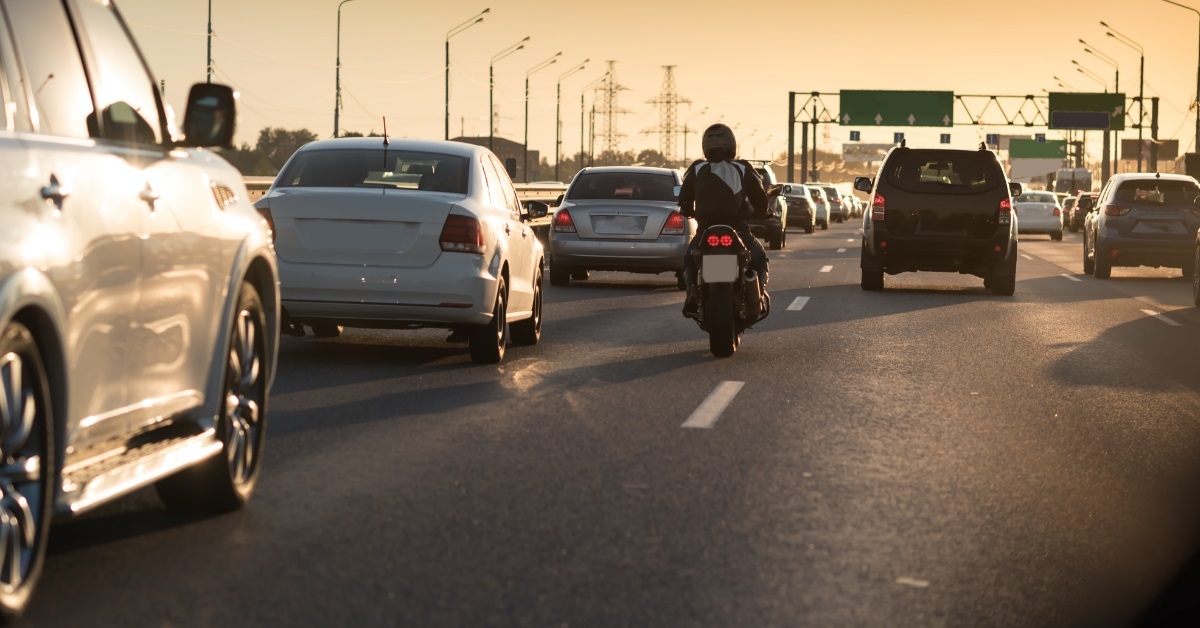 traffic jam on hot summer evening