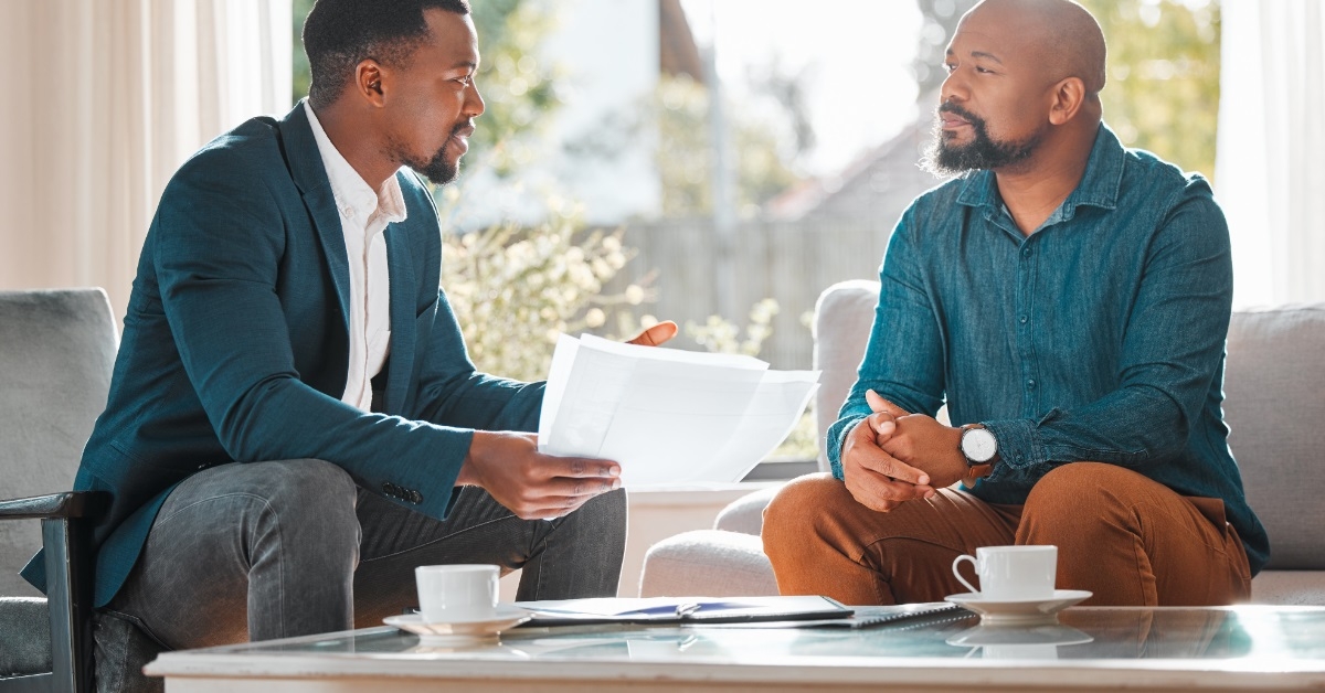 african american man consulting finance advisor