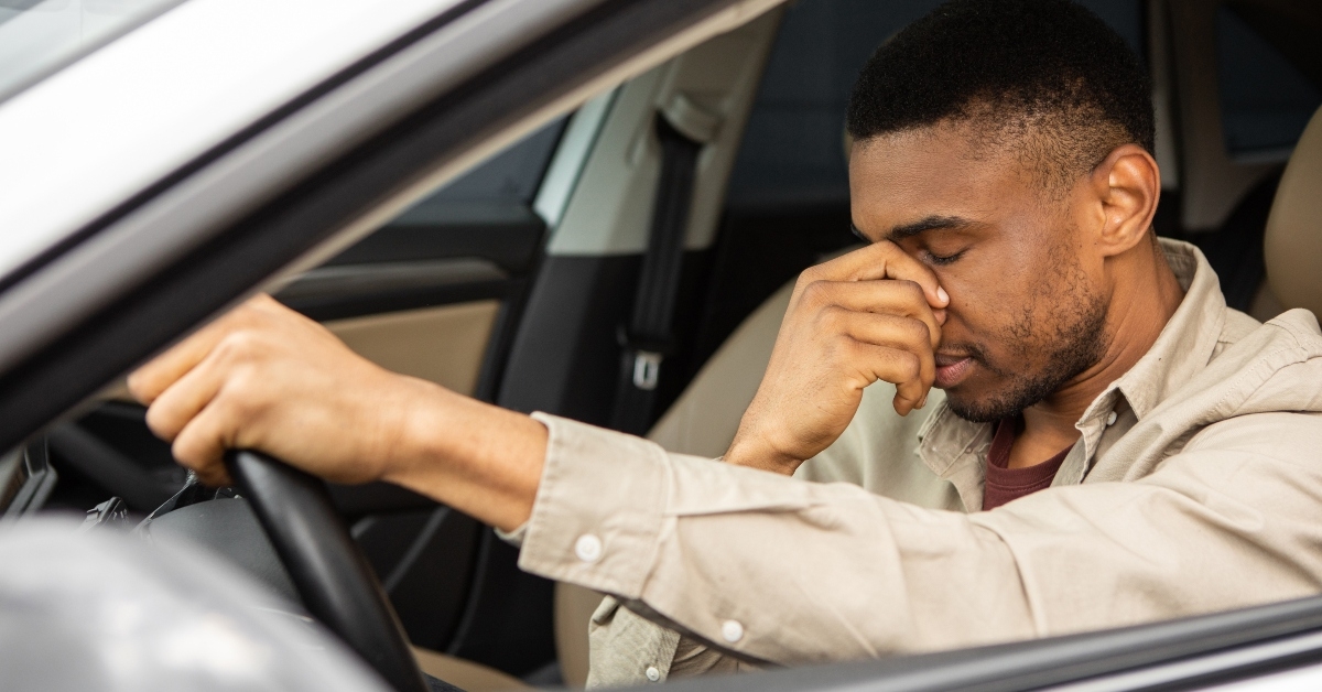 Man frustrated in traffic