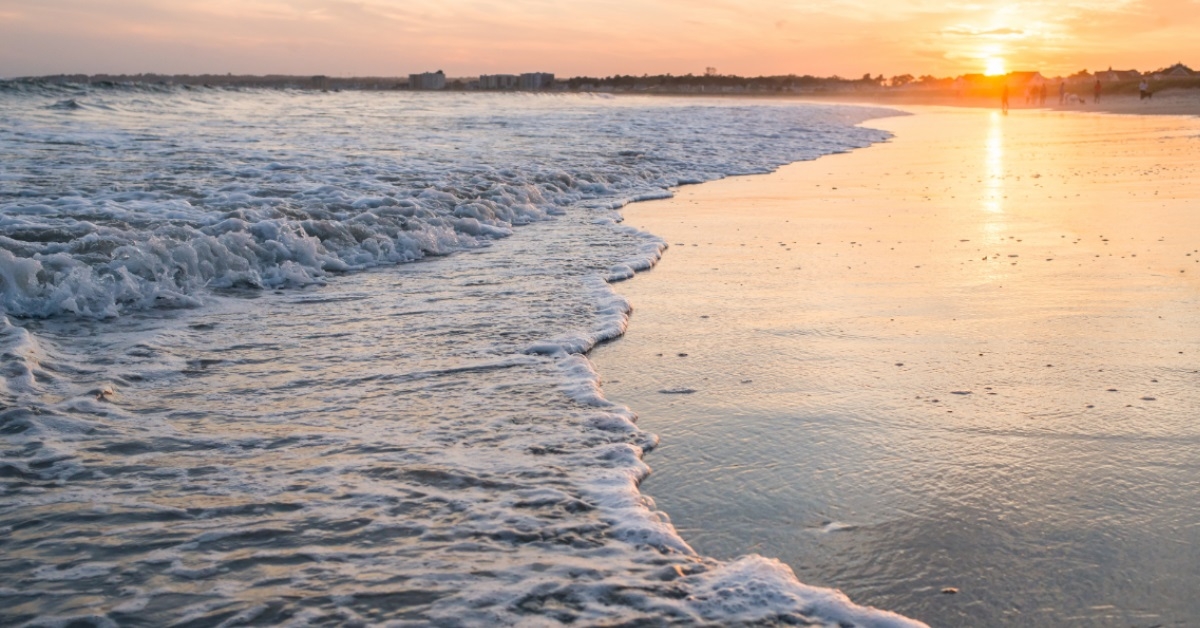 pine point at sunset