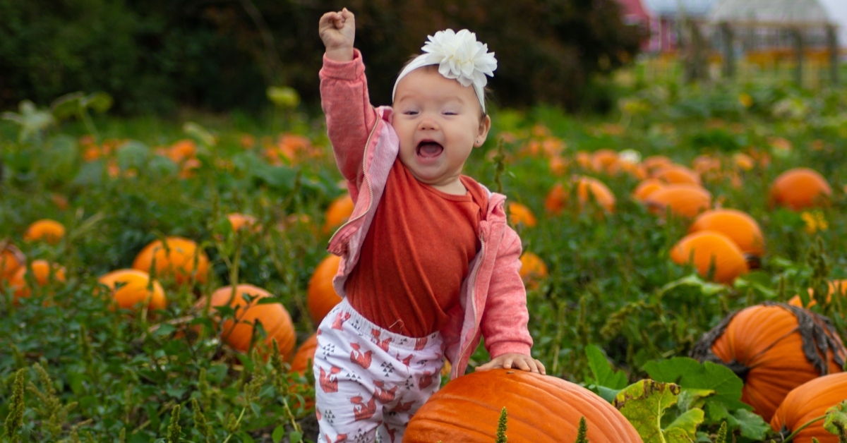 baby at pumpkin patch