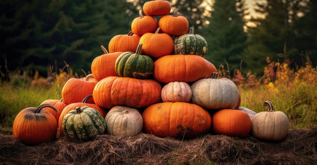 pumpkin patch with ripe