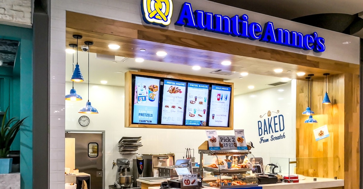 Auntie Anne's booth in toronto mall