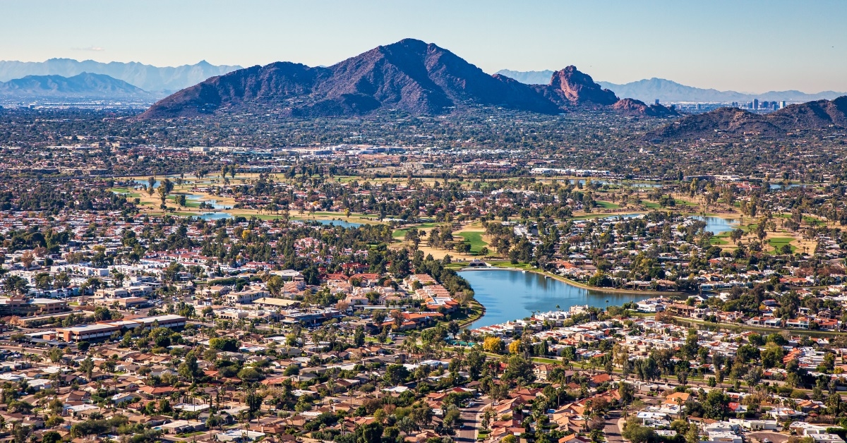 camelback mountain and downtown phoenix