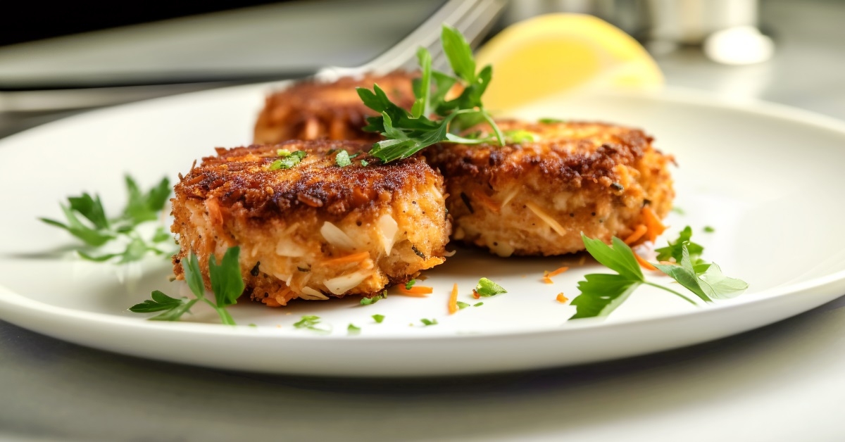 fried crab cakes on plate