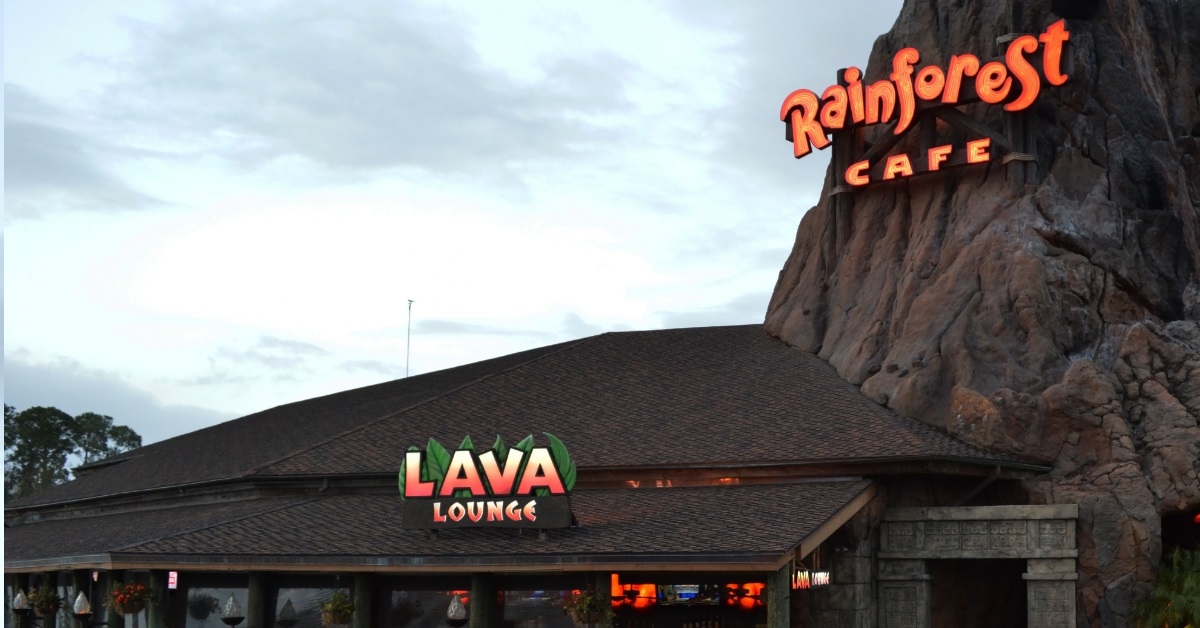 disney springs lava lounge and rainforest cafe