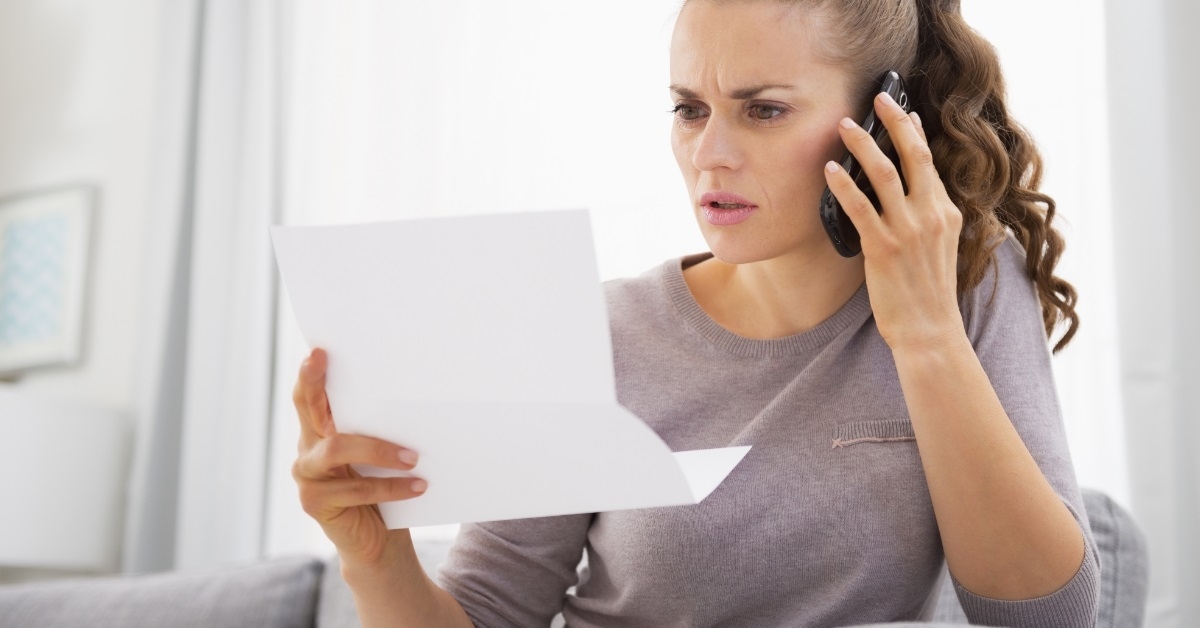 woman complaining about bills on call
