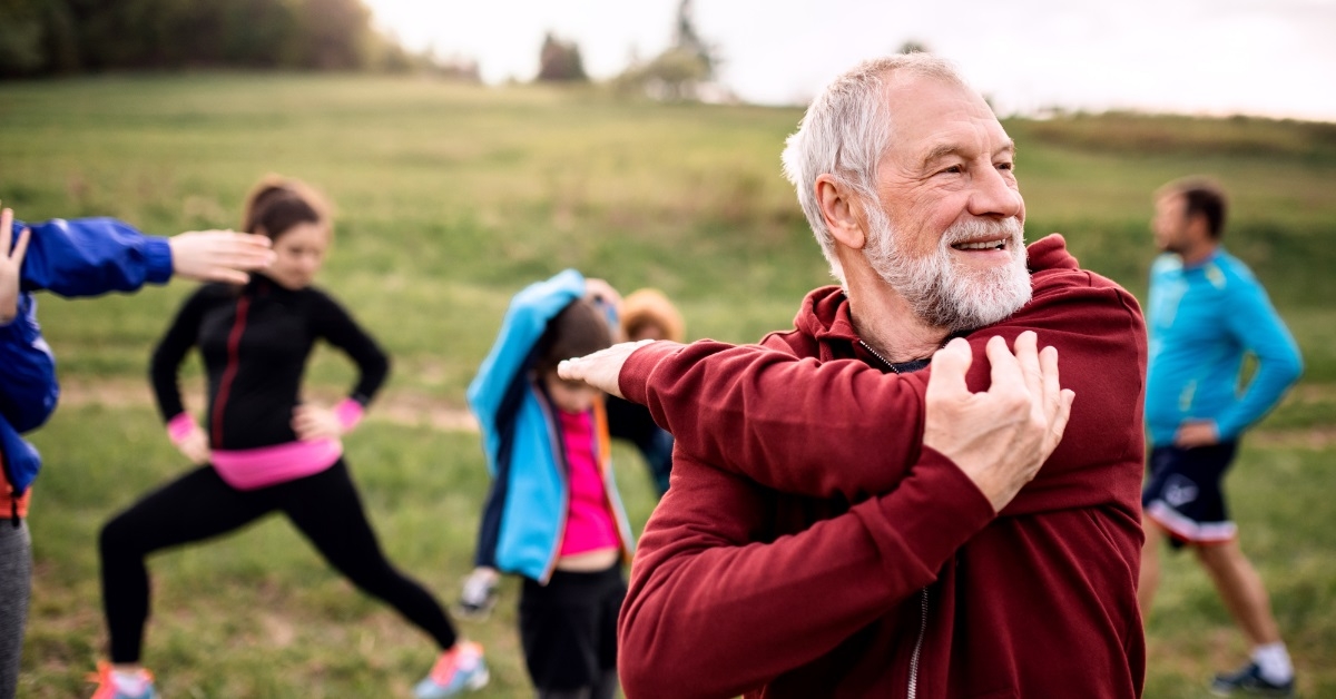 senior man working out outdoors