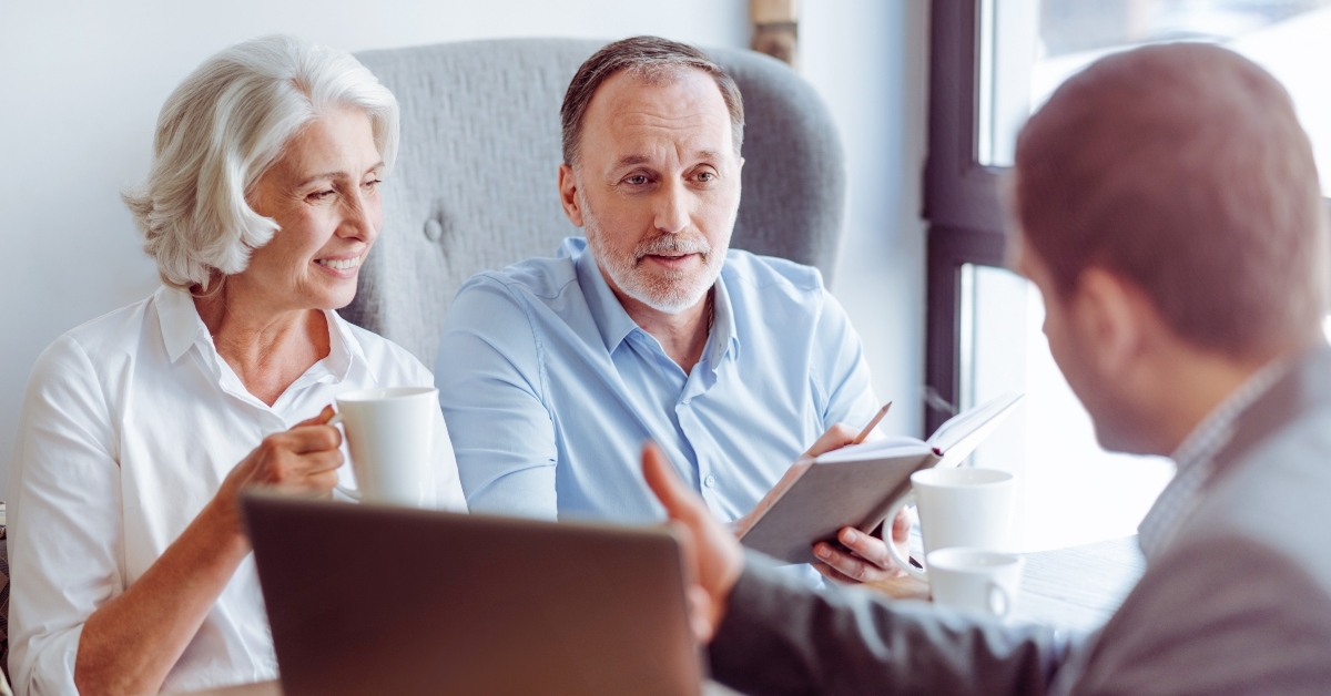 aged couple consulting