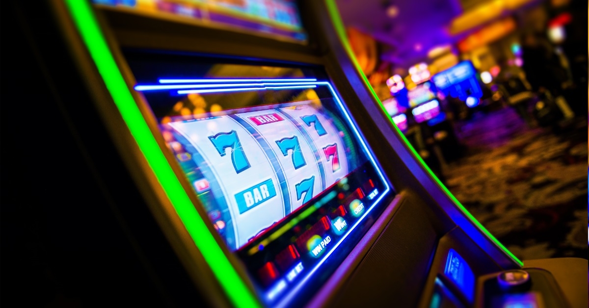 vacant slot machine at casino