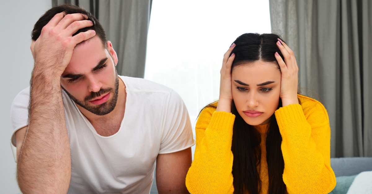 young couple fighting over money