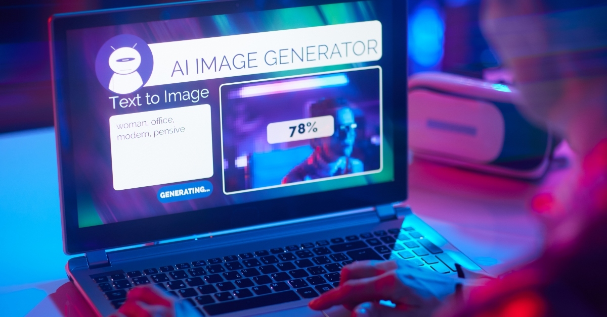 business woman using ai generator