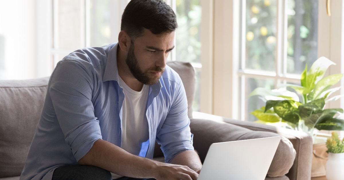 businessman working on laptop