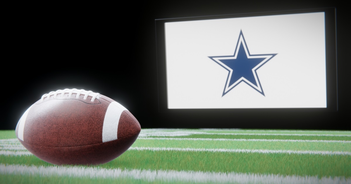american football with team dallas logo