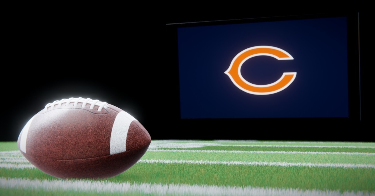 chicago bears logo with american football