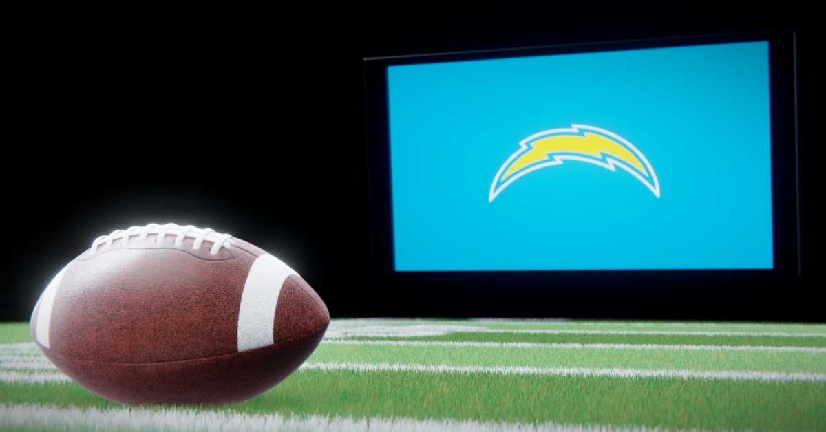 los angeles chargers logo with football