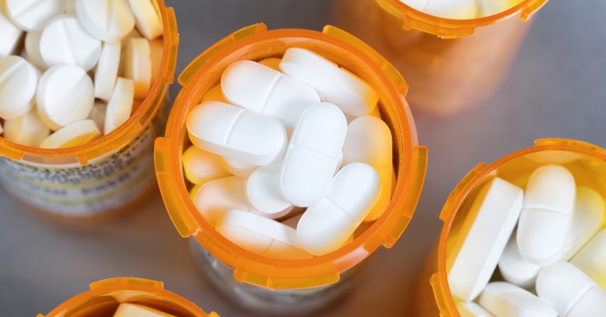 prescription bottles full of pills