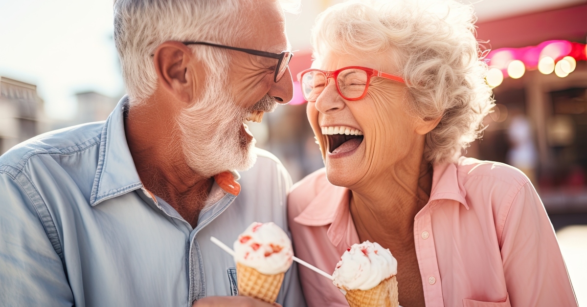 senior couple laughing