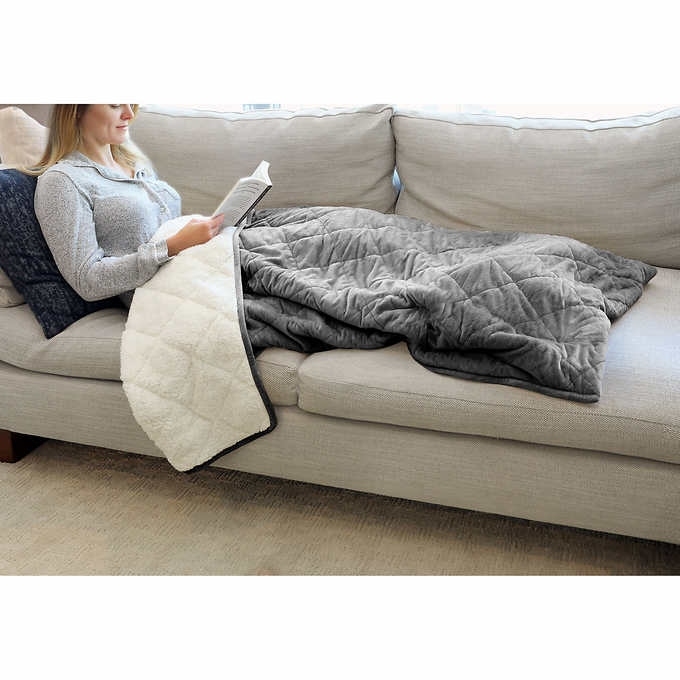sherpa fleece foot pocket-throw