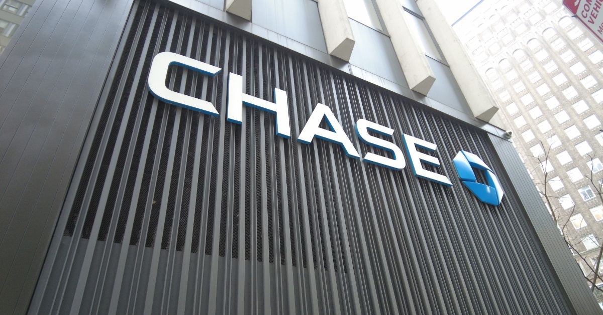 chase bank sign inside building