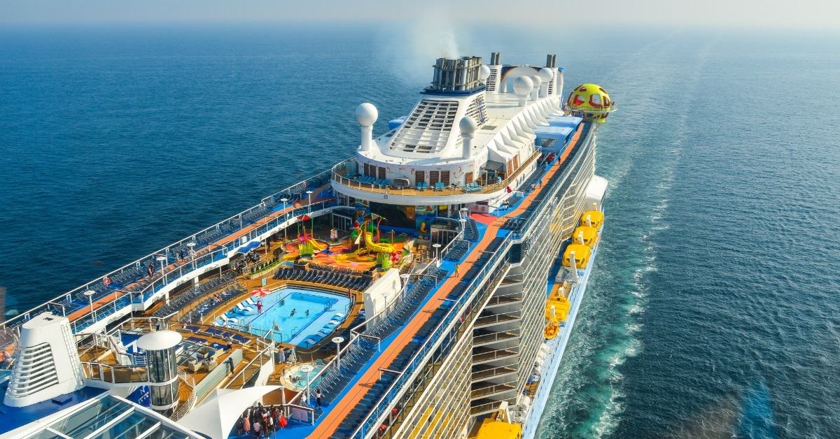 aerial view of luxurious sea cruise