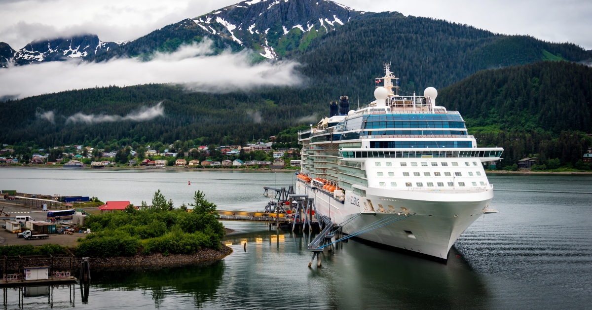 cruise ship at port in Juneau