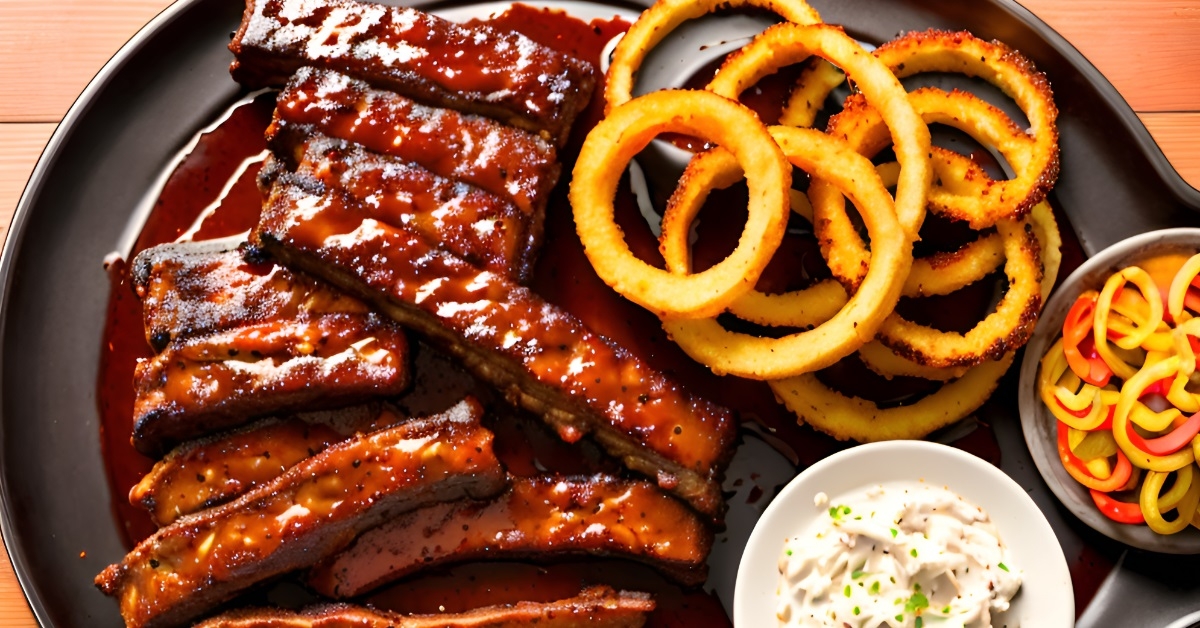 bbq ribs and sliders with sauce