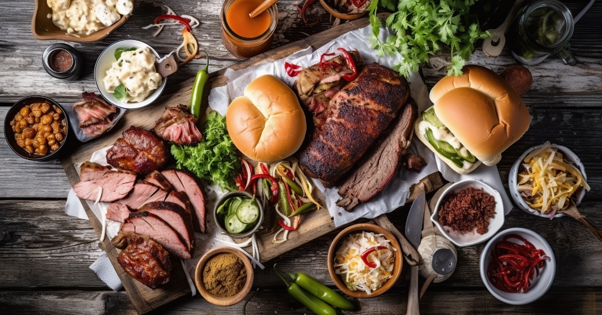texas style barbecue meal with fixings