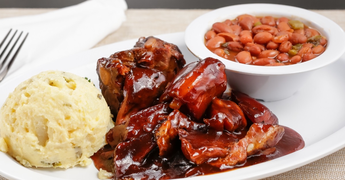 barbecue rib tips with sauce