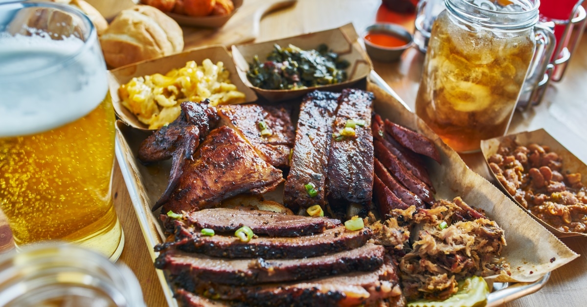 texas style bbq with smoked brisket