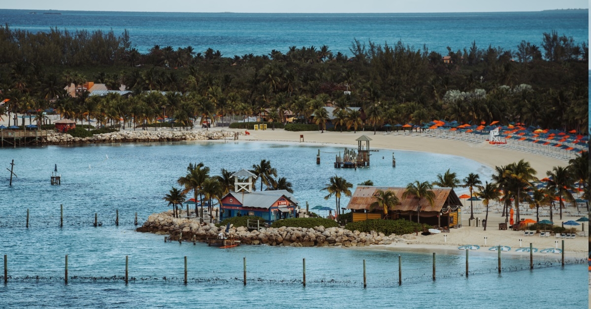 island in bahamas on cloudy day