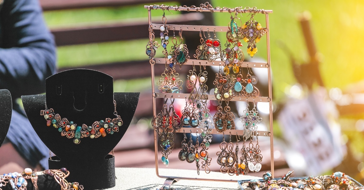 handmade earrings for sale at fair