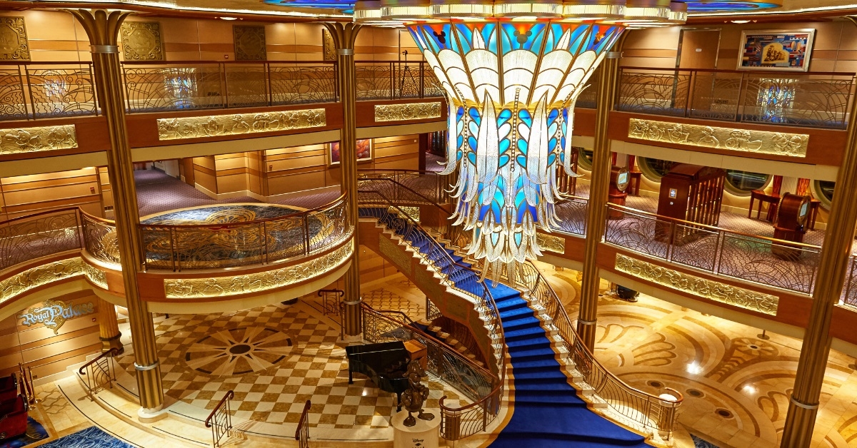 extravagant disney cruise ship lobby 
