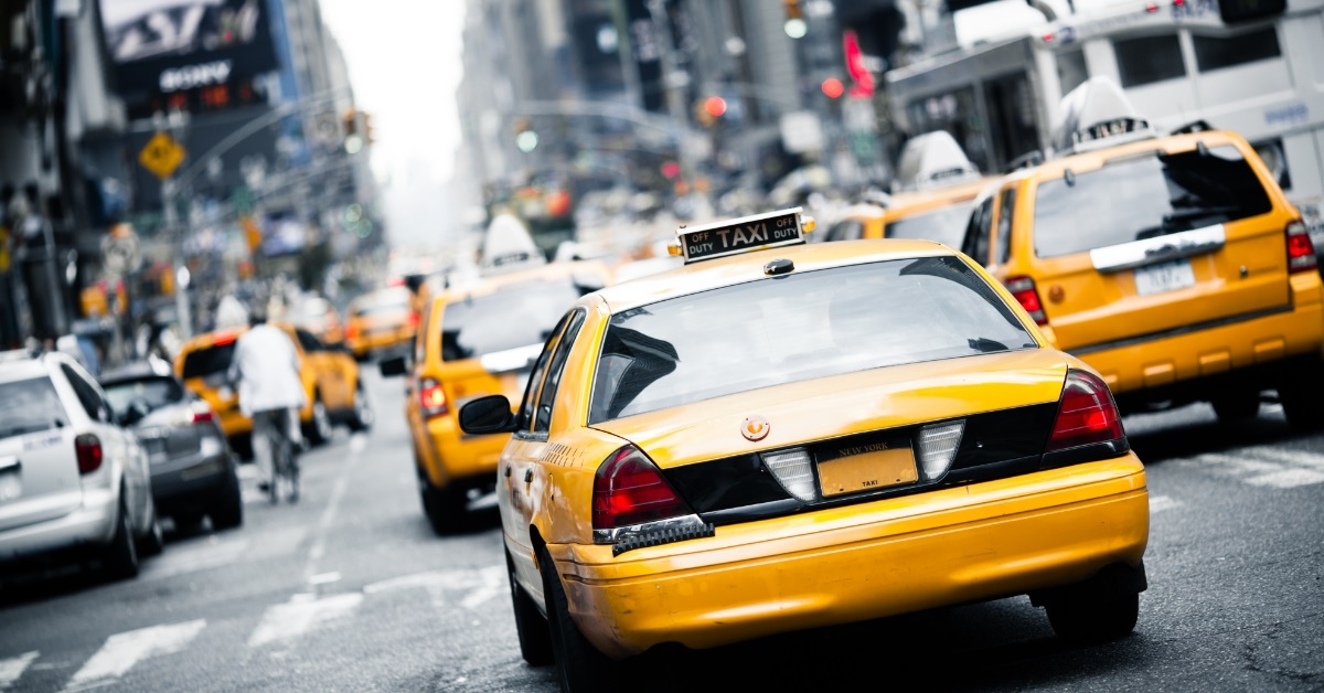 yellow cabs on new york street