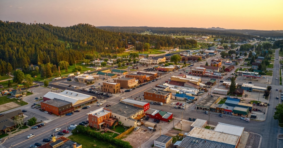 custer south dakota at sunset
