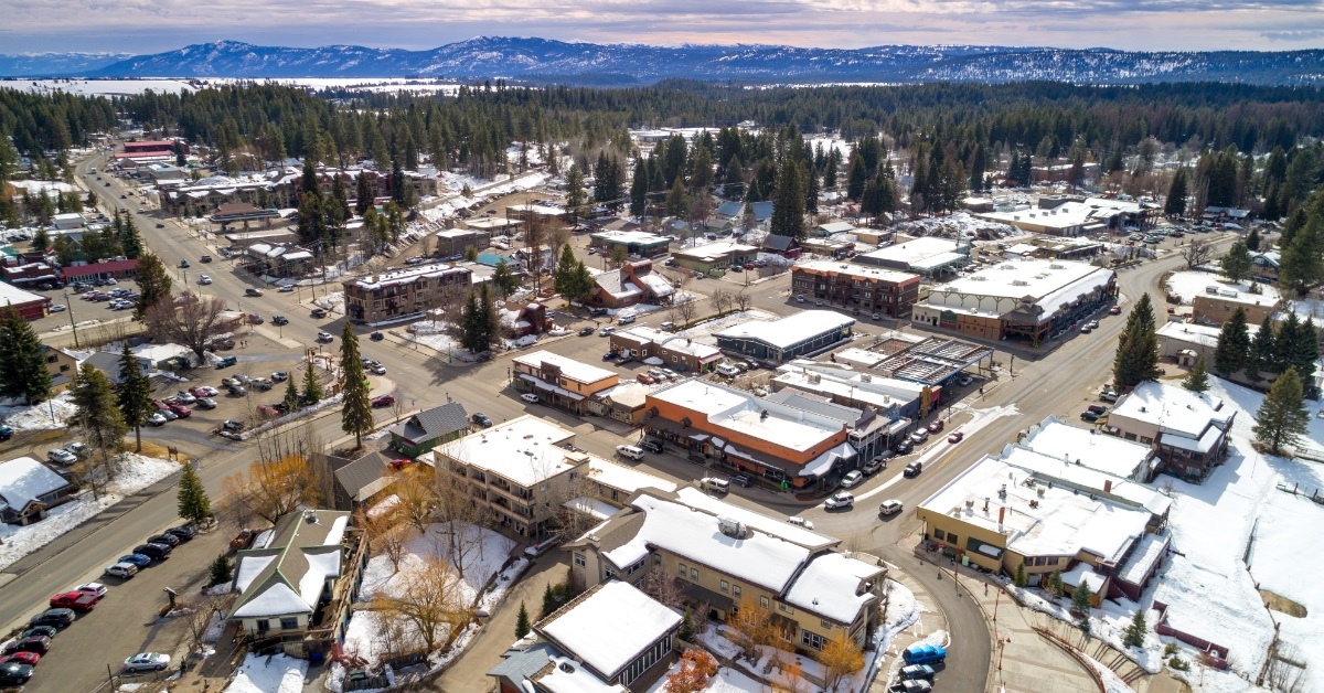 mccall idaho covered in winter snow