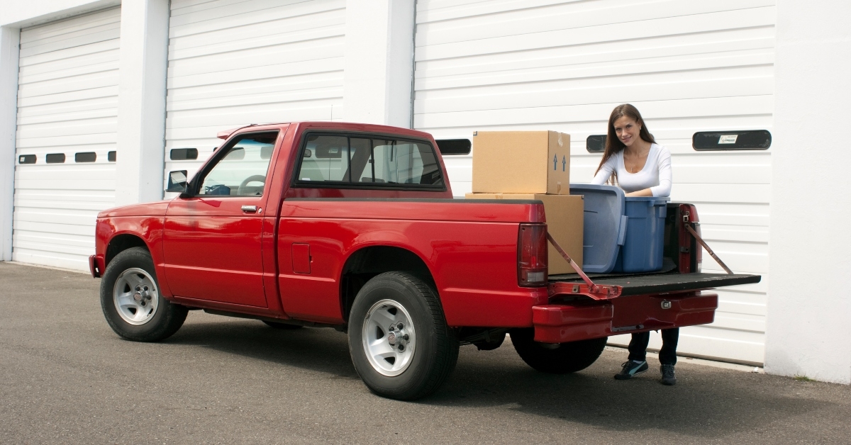 red pick up truck