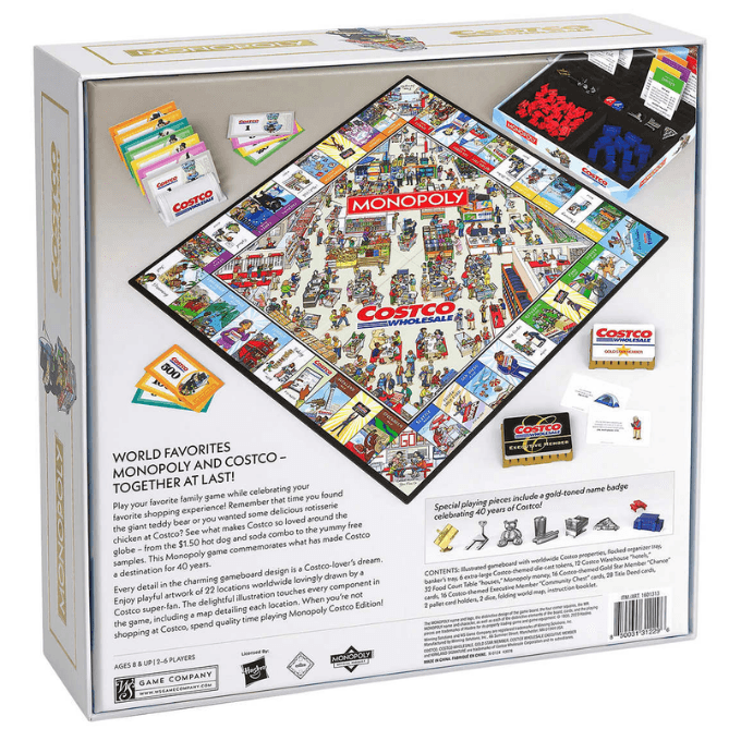 instructions on costco monopoly game box