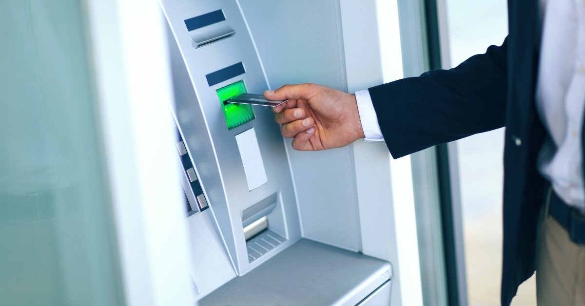 withdrawing money from atm machine
