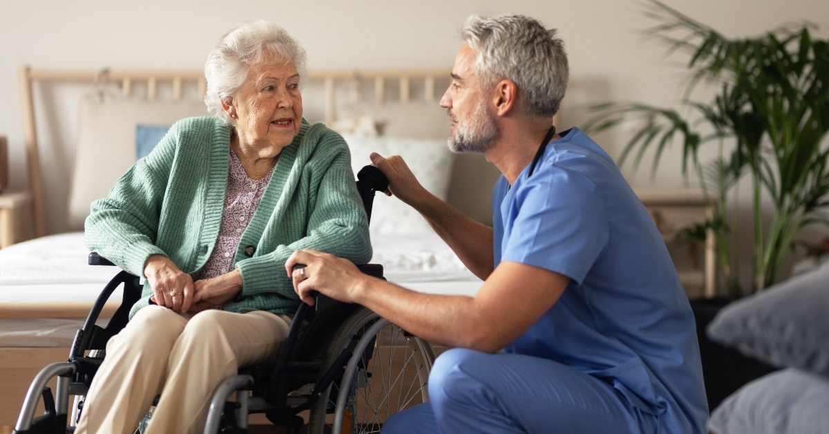 caregiver doing regular check-up