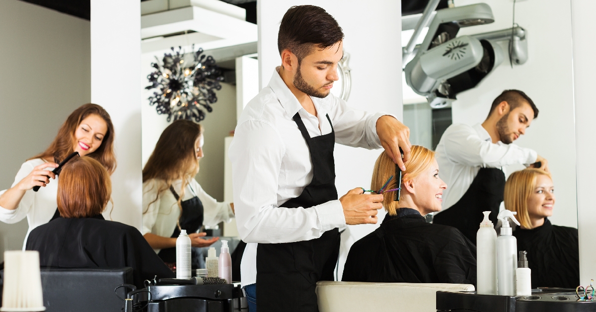 girl cuts hair
