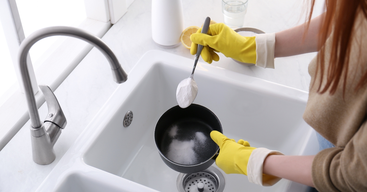 woman using baking soda