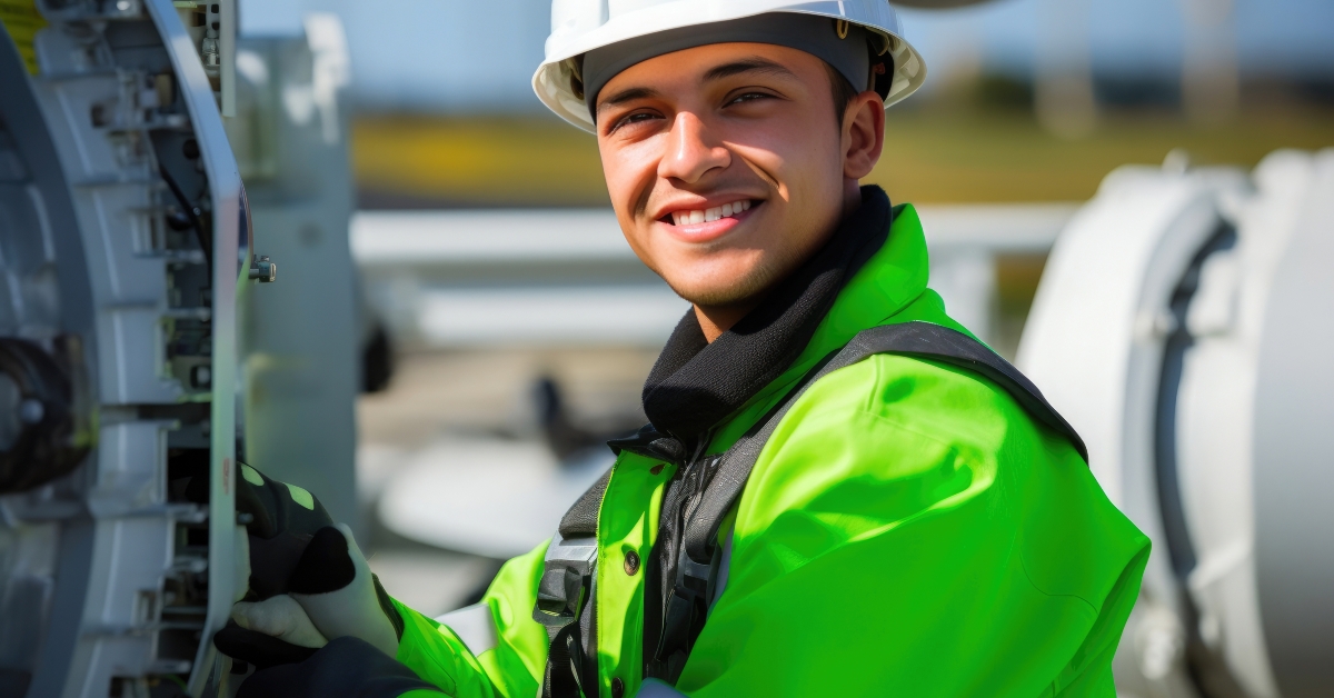 flashing a smile while working