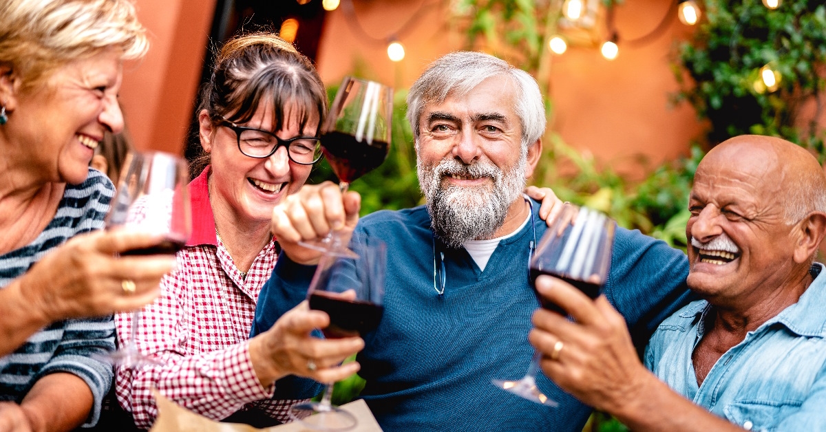 senior people enjoying at party