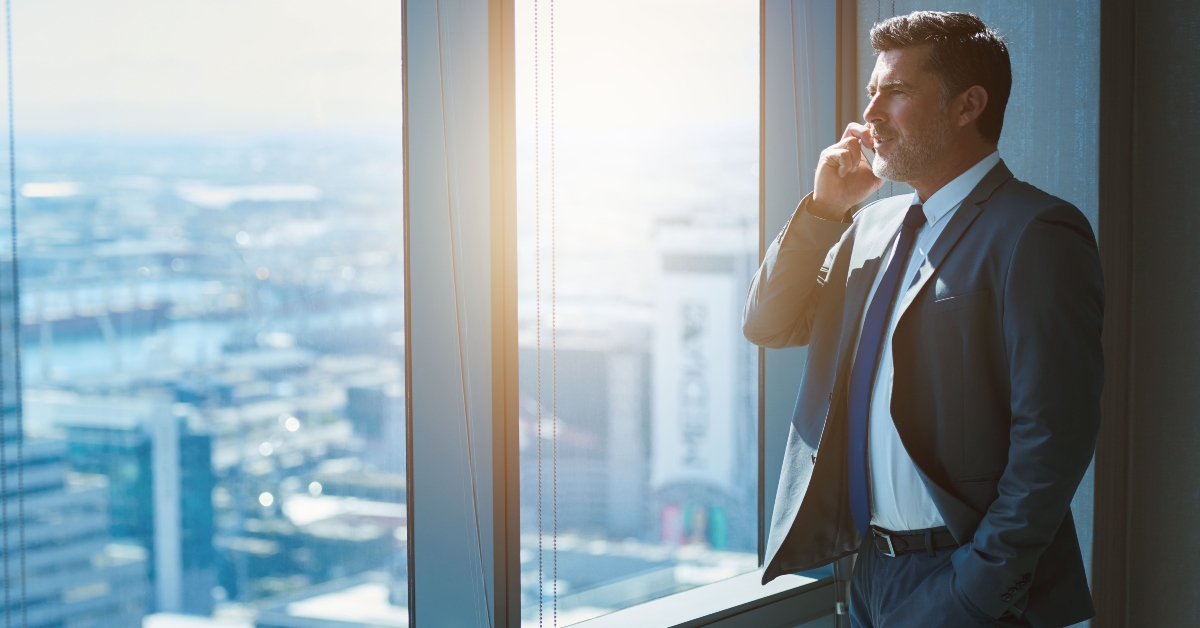 business ceo talking on phone